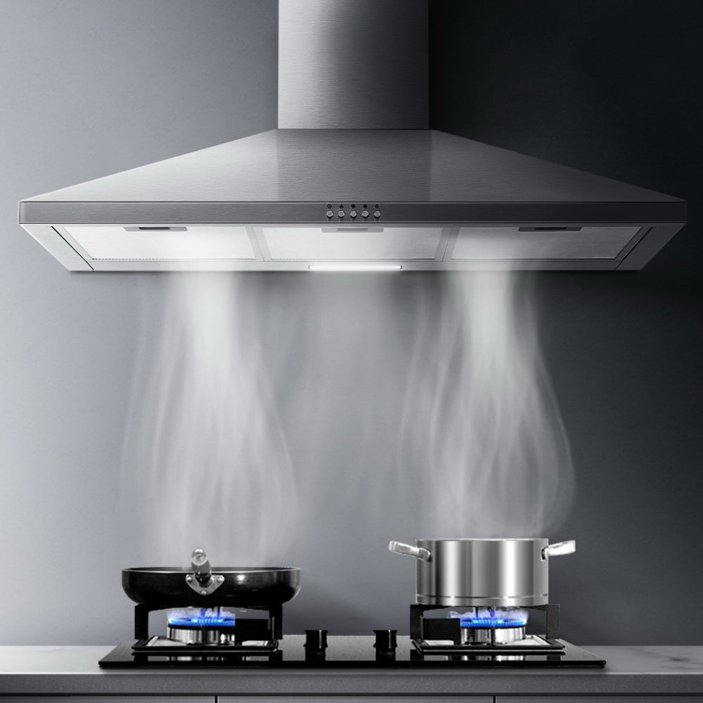 Range Hood 90cm 900mm Kitchen Canopy Stainless Steel Rangehood Wall Mount