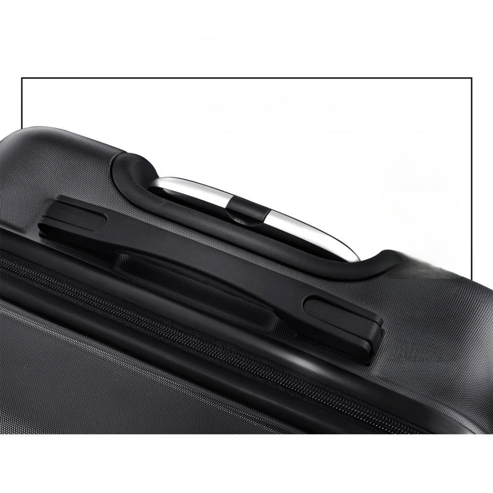 3pc Luggage Travel Sets Suitcase Trolley Lock Bonus Black