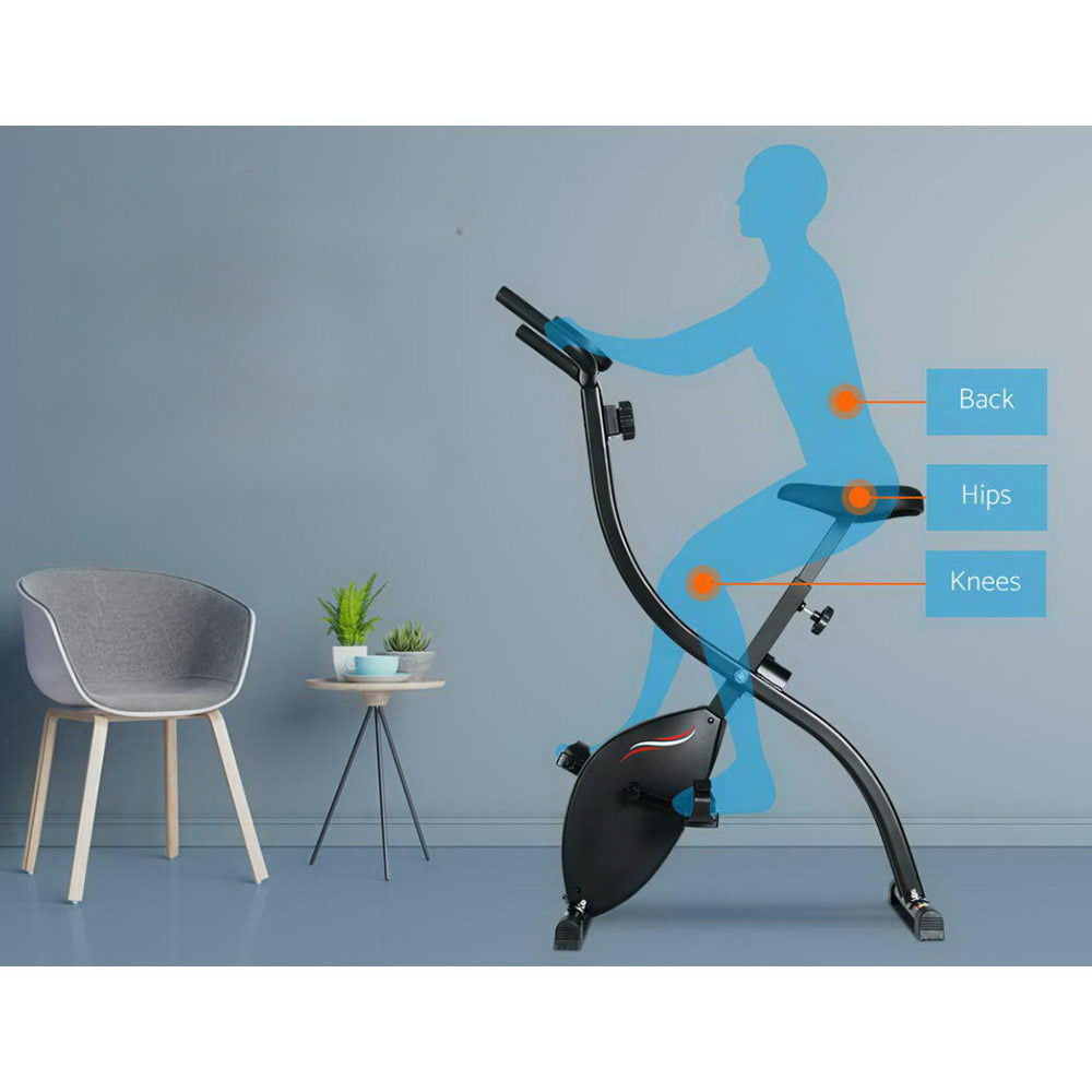 Exercise Bike Folding Magnetic Bicycle Cycling Flywheel Fitness Machine - X Frame