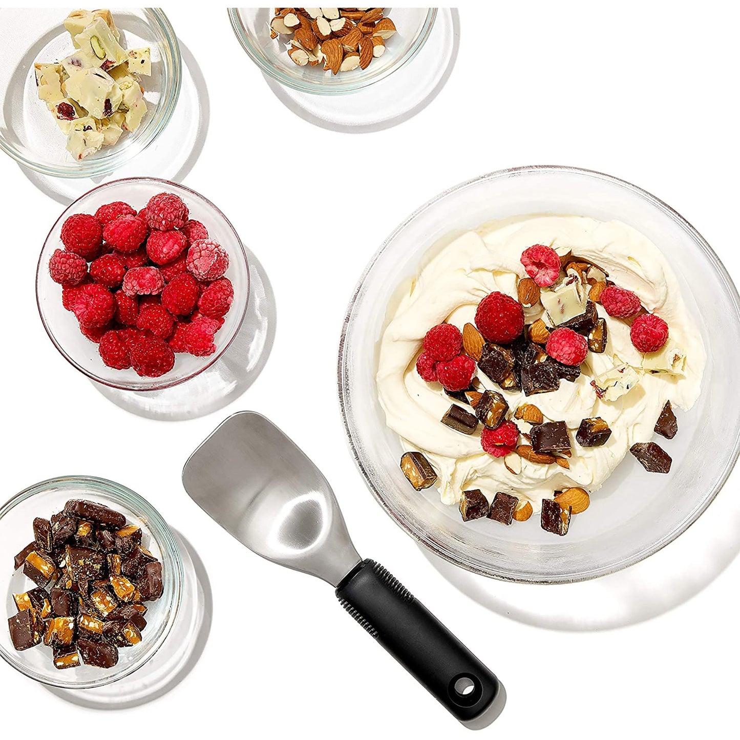 Stainless Steel Ice Cream Spade Scoop - Black and Silver