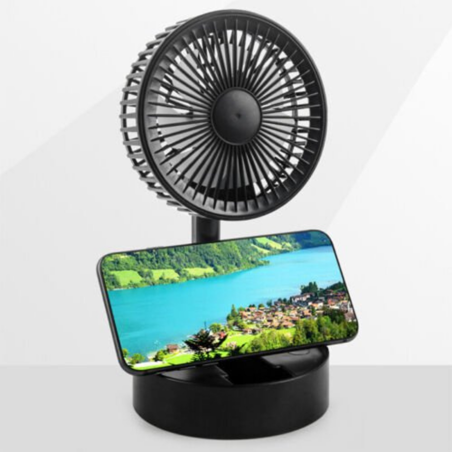 USB Rechargeable Telescopic Foldable Fan 3 Speeds Portable Desk Floor Fan