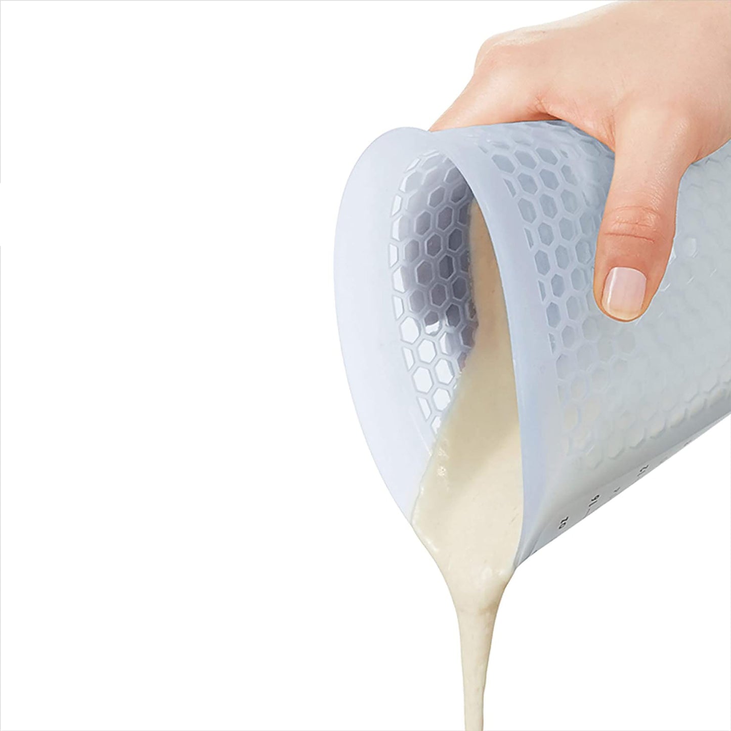 Silicone Clear Squeeze and Pour Measuring Cup 500 ML - White