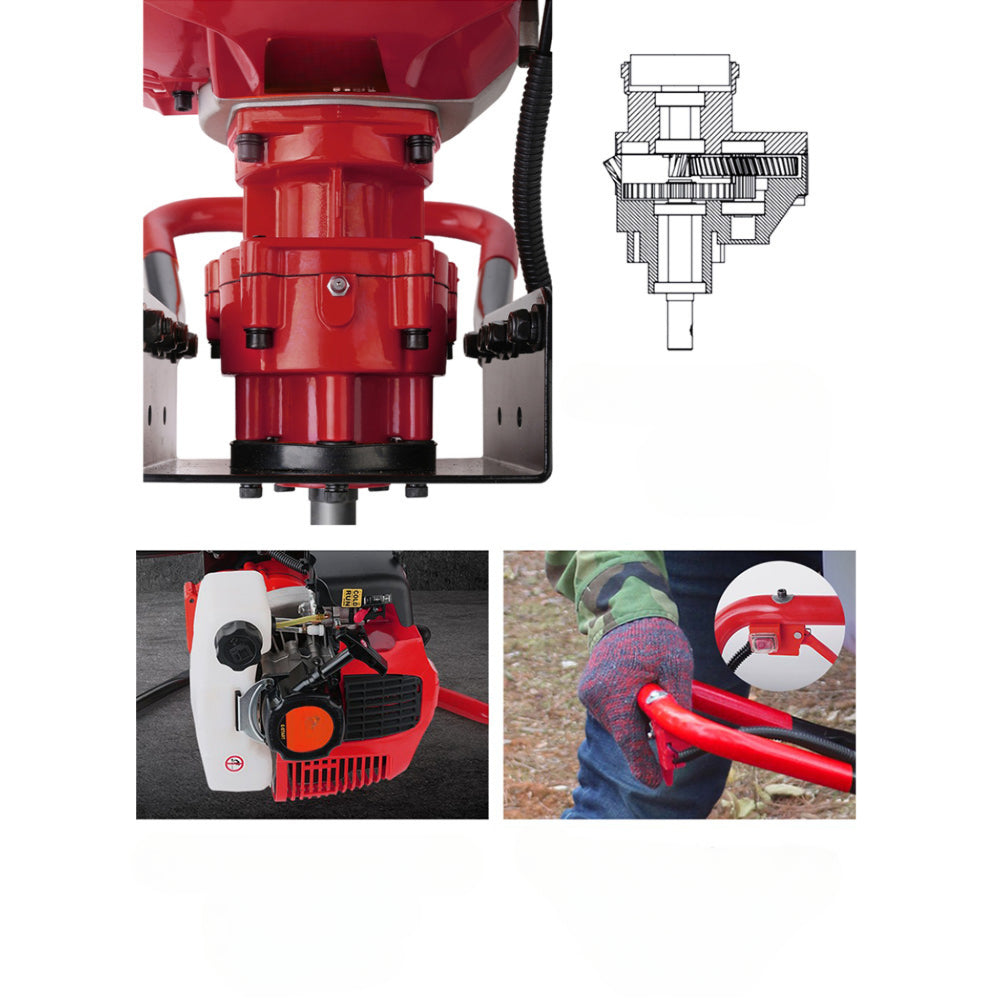 Motor Post Hole Complete Digger Engine Petrol Earth Auger - 80CC