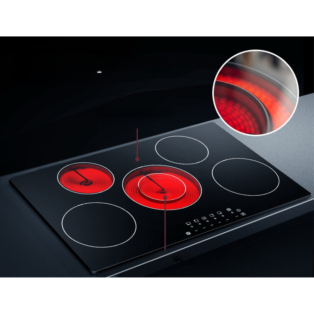 90cm Ceramic Cooktop Electric Cook Top 5 Burner Stove Hob Touch Control 6-Zones