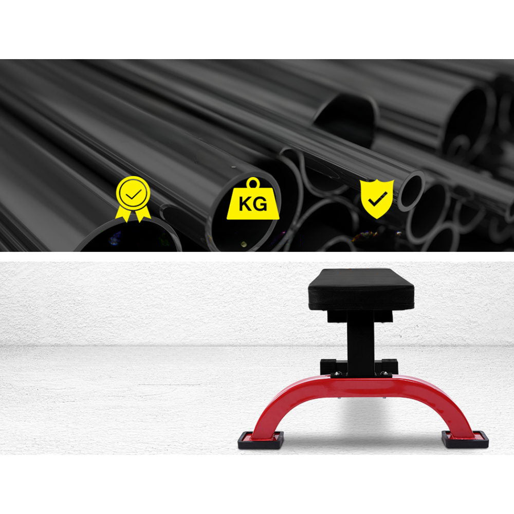 Fitness Flat Bench Weight Press Gym Home Strength Training Exercise - Max Weight 300kg