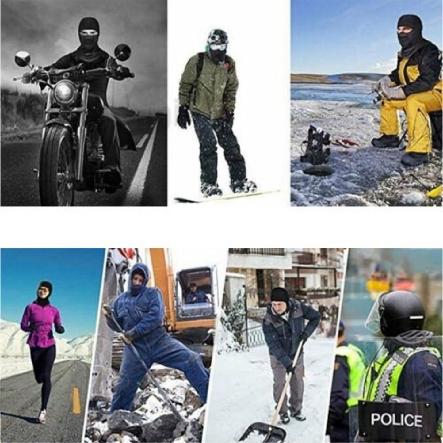 Winter Thermal Fleece Balaclava Ski Face Mask Hood Cap Neck Warmer
