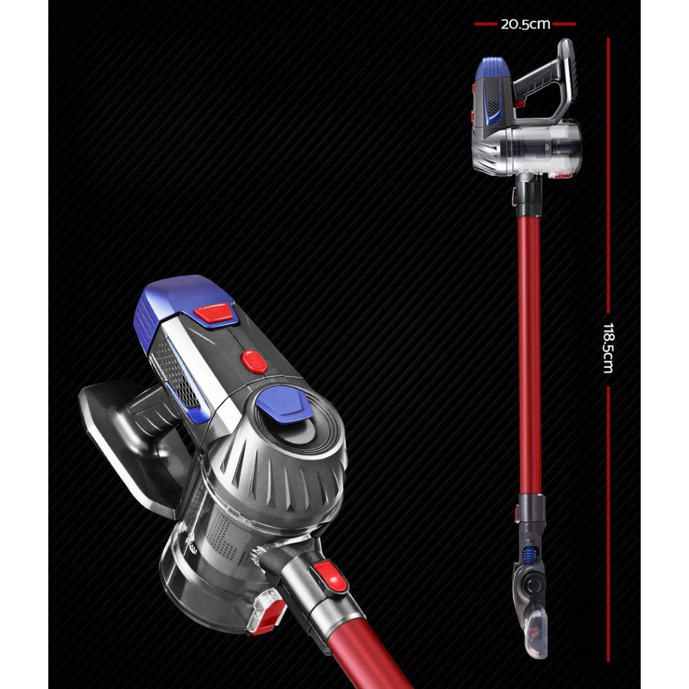 Handheld Vacuum Cleaner Cordless Stick Handstick Vac Bagless 2-Speed Headlight Red