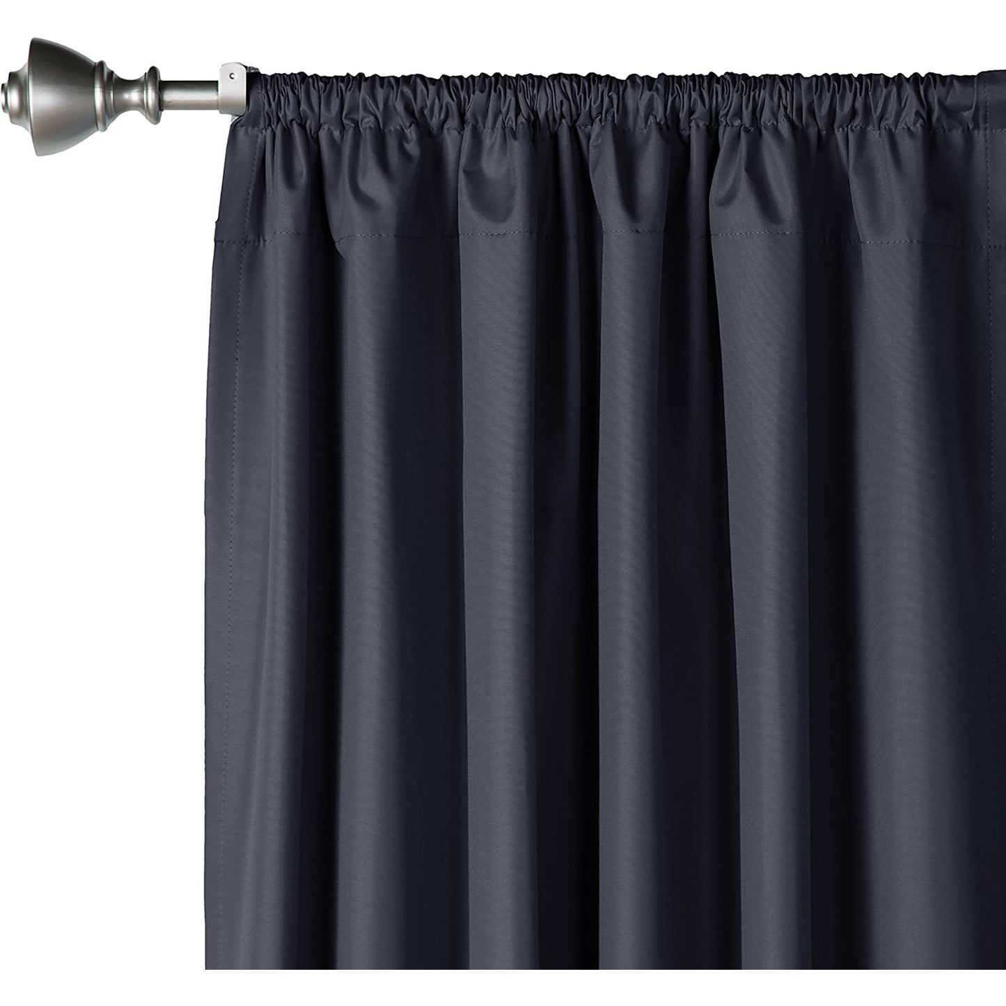 Room Darkening Blackout Window Curtains with Tie Backs Set 2 Panels - Black