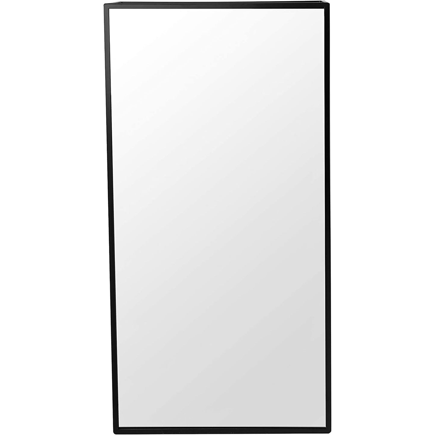 Bathroom Bedroom Mirror with Storage Shelves - Black