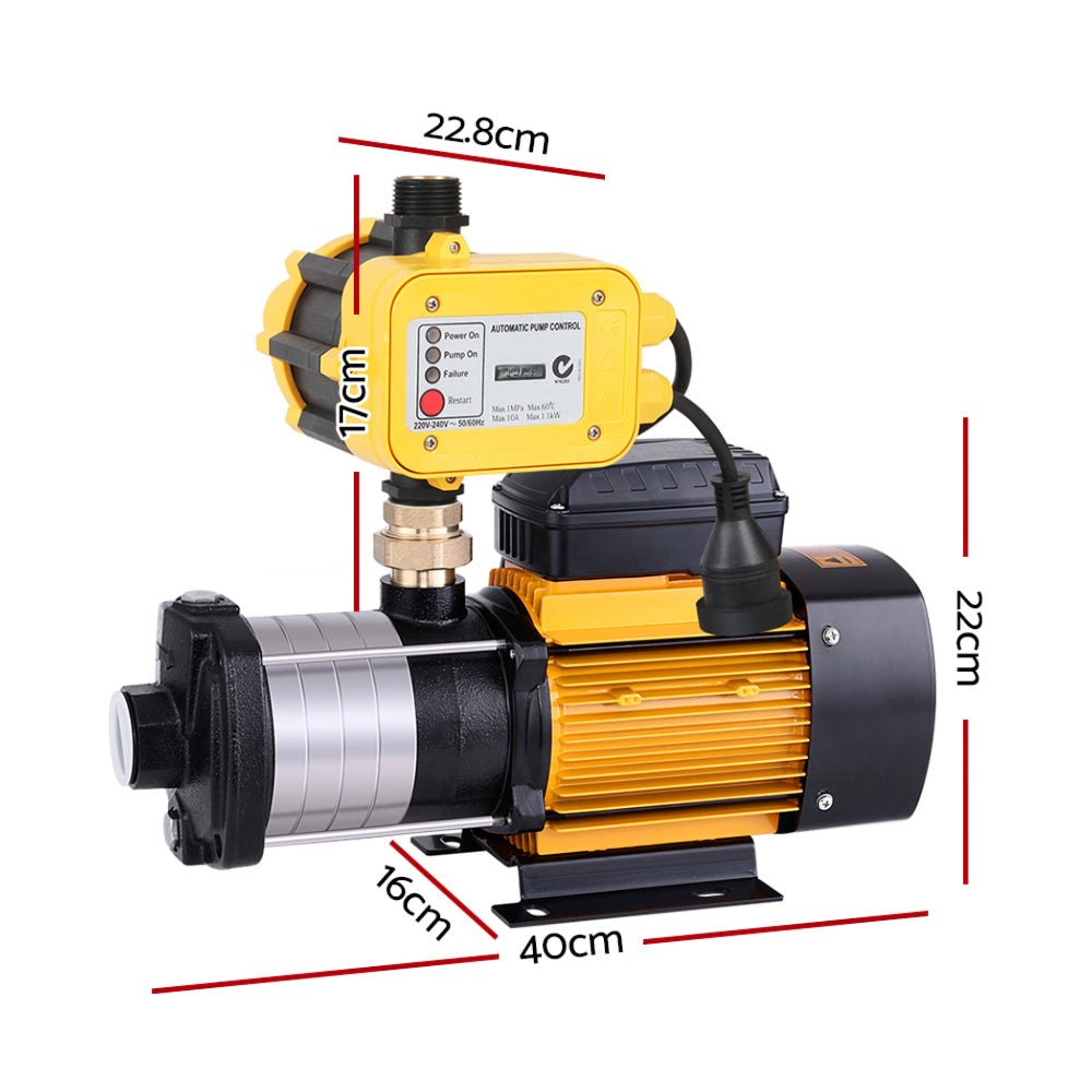 Multi Stage Water Pump Pressure Tank Garden Irrigation Yellow - 2000W