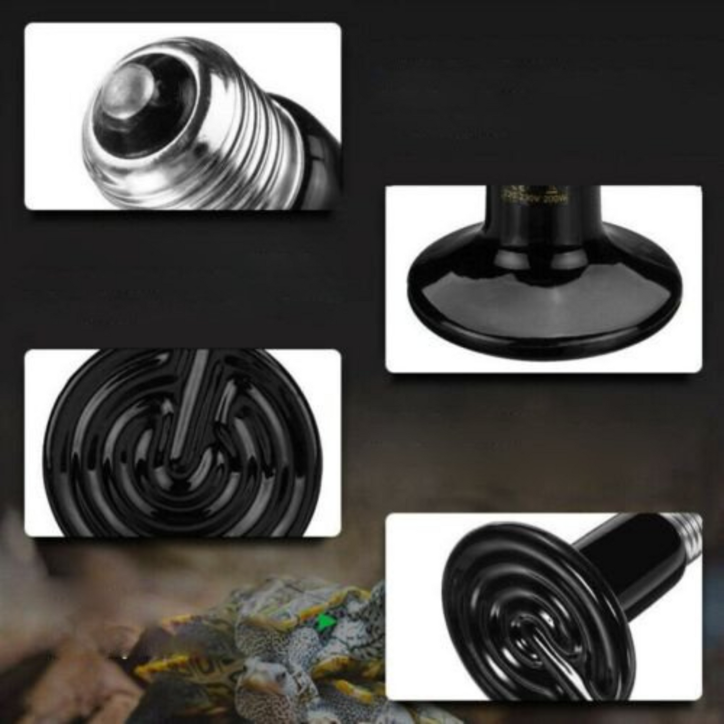 50 to 200W Infrared Ceramic Reptile Heat Emitter Bulb E27 Pet Heating Lamp