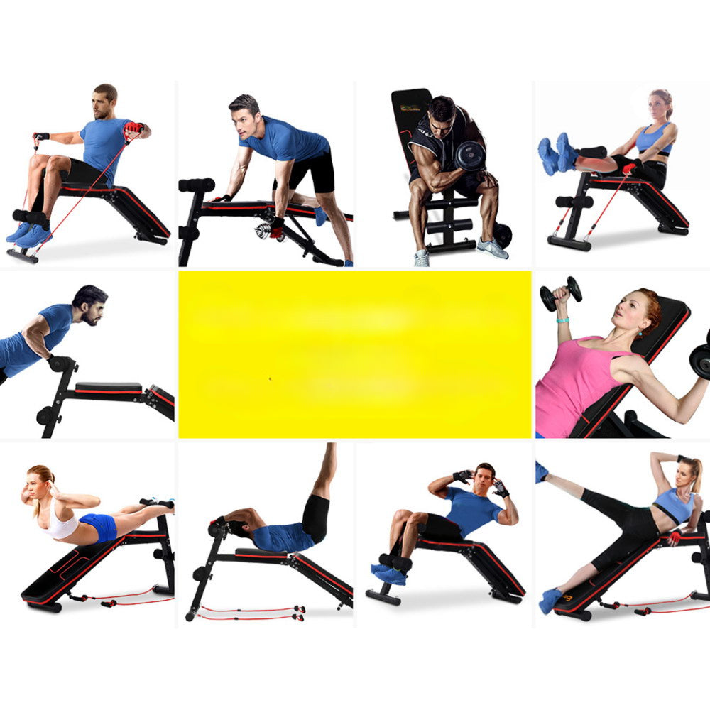 Adjustable FID Weight Bench Fitness Flat Incline Gym Home Steel Frame - 6 Levels