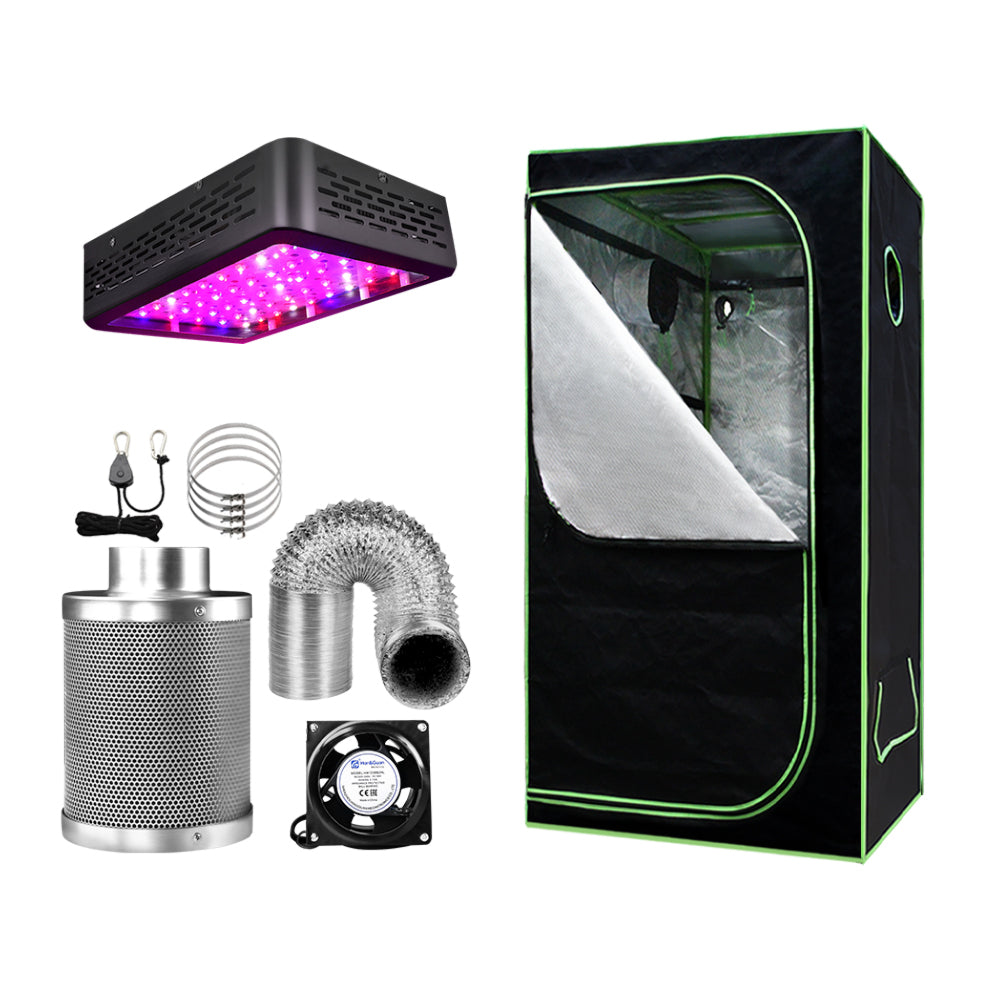 Grow Tent 600W LED Grow Light 60X60X140cm Mylar 4" Ventilation