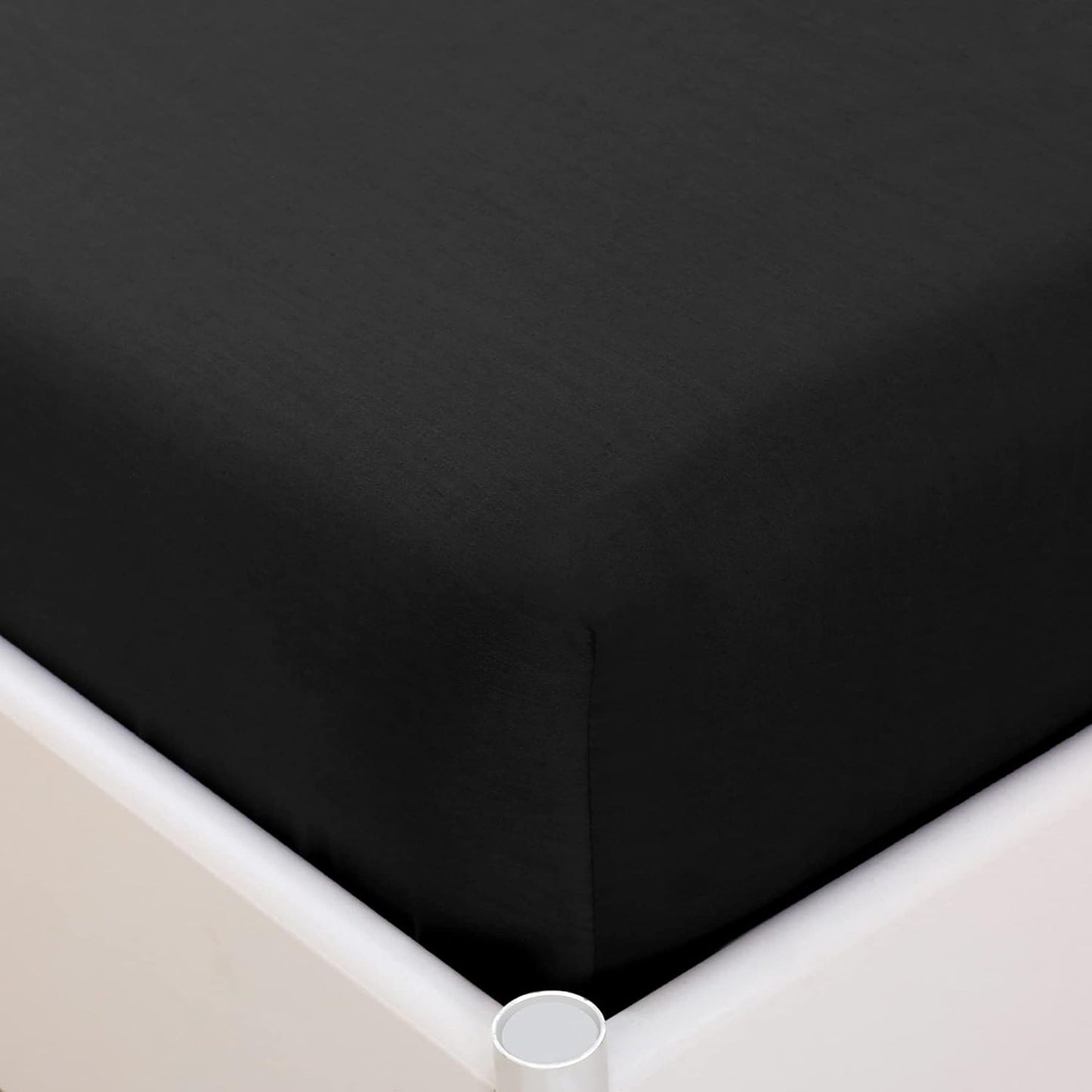 300 Thread Count Sheet Set 50% Cotton 50% Polyester Bed Sheet Set - Black