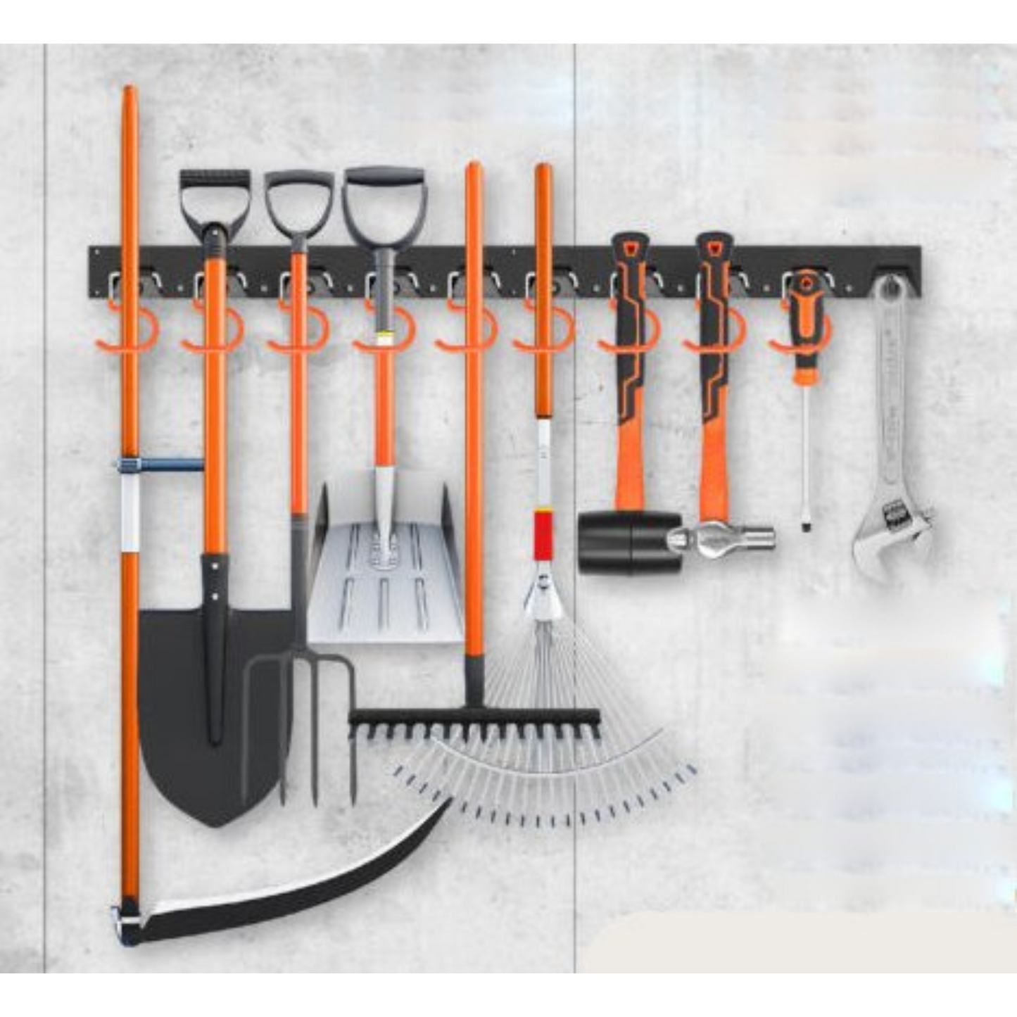 64in Wall Mounted Garden Tool Hanger Shed Garage Organizer Rack