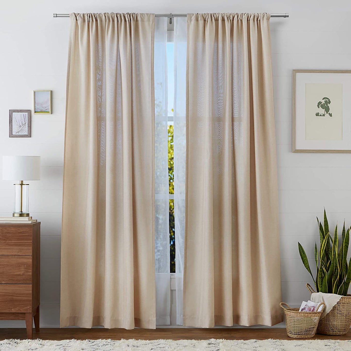 Eye Catching Metal Double Curtain Rod 36 to 72 - Nickel