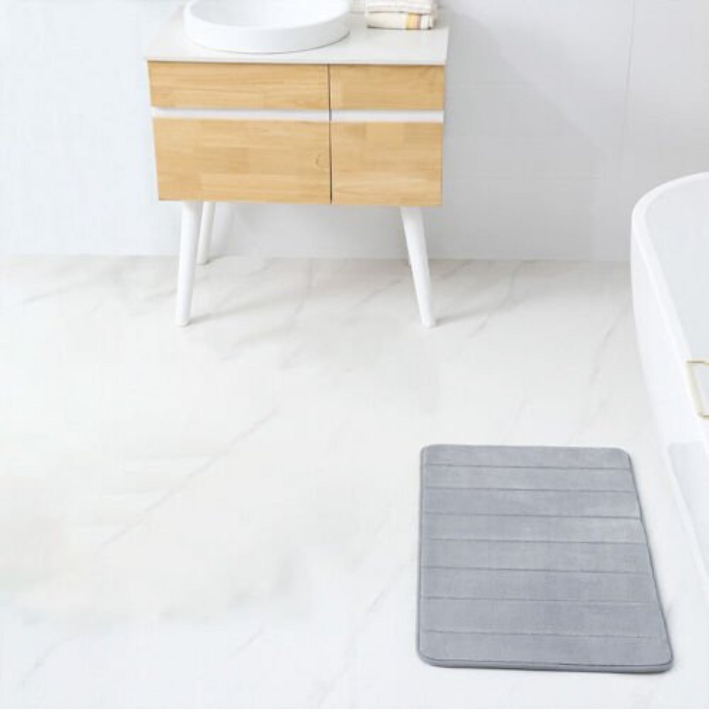 1pc Non-Slip Soft Absorbent Memory Foam Bath Mat Bathroom Bedroom Floor Tub Rug