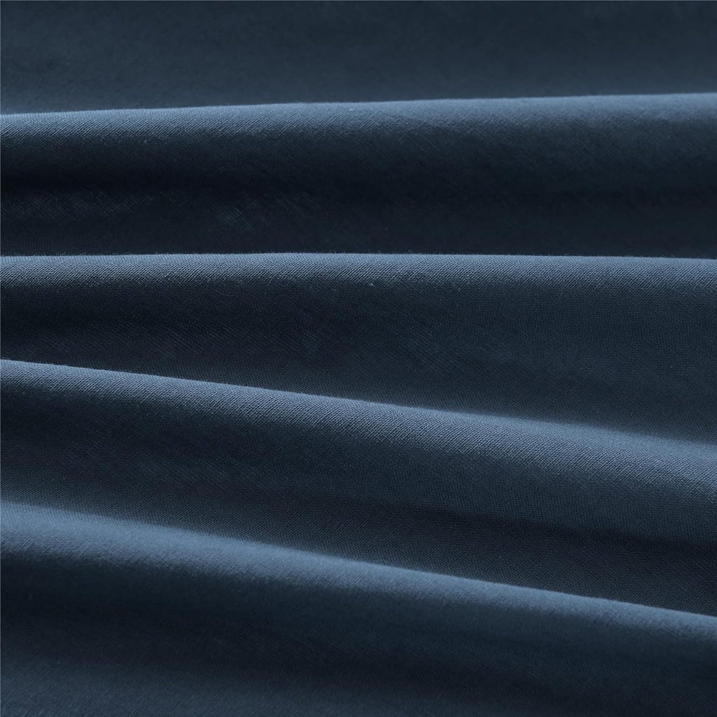 Ultra Soft 100% Washed Cloth Cotton Quilt Cover Set - Navy Blue