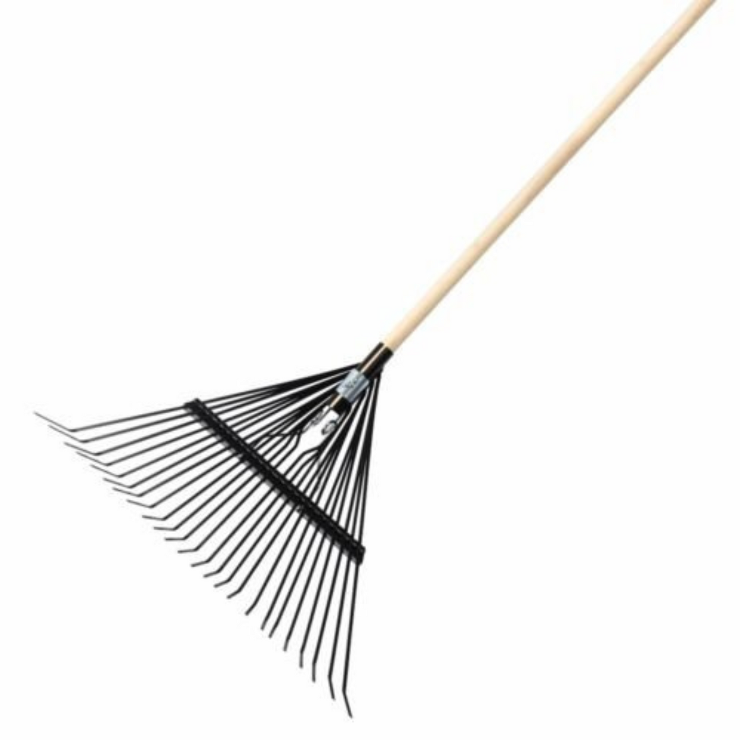 Outdoor Garden Metal Leaf Rake 24 Teeth Lawn Grass Cleaning Tool