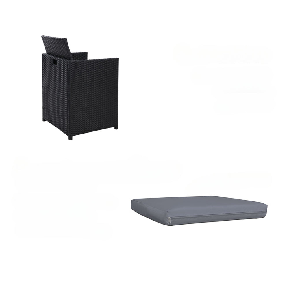 Patio Furniture Dining Chairs Table Patio Wicker Bistro Set - Black