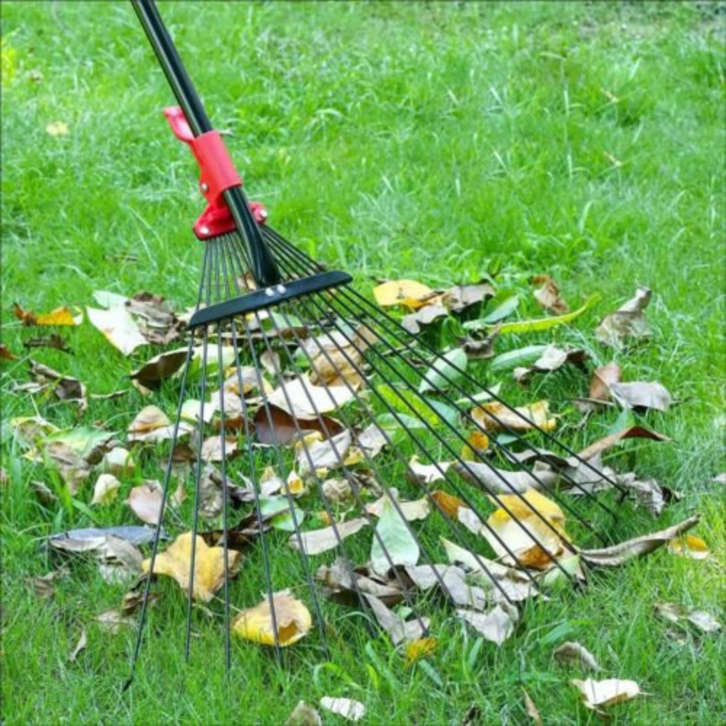 Telescopic Handle Adjustable Garden Lawn Leaf Rake
