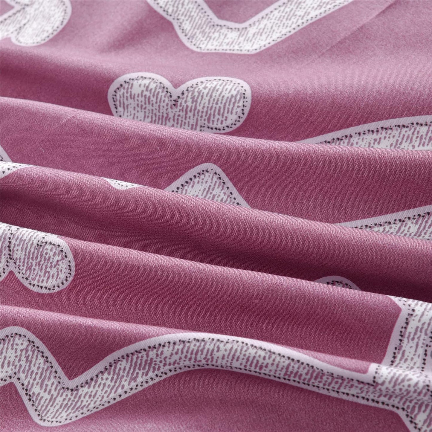 Soft Microfibre Bedding Quilt Cover Set - Pink Floral