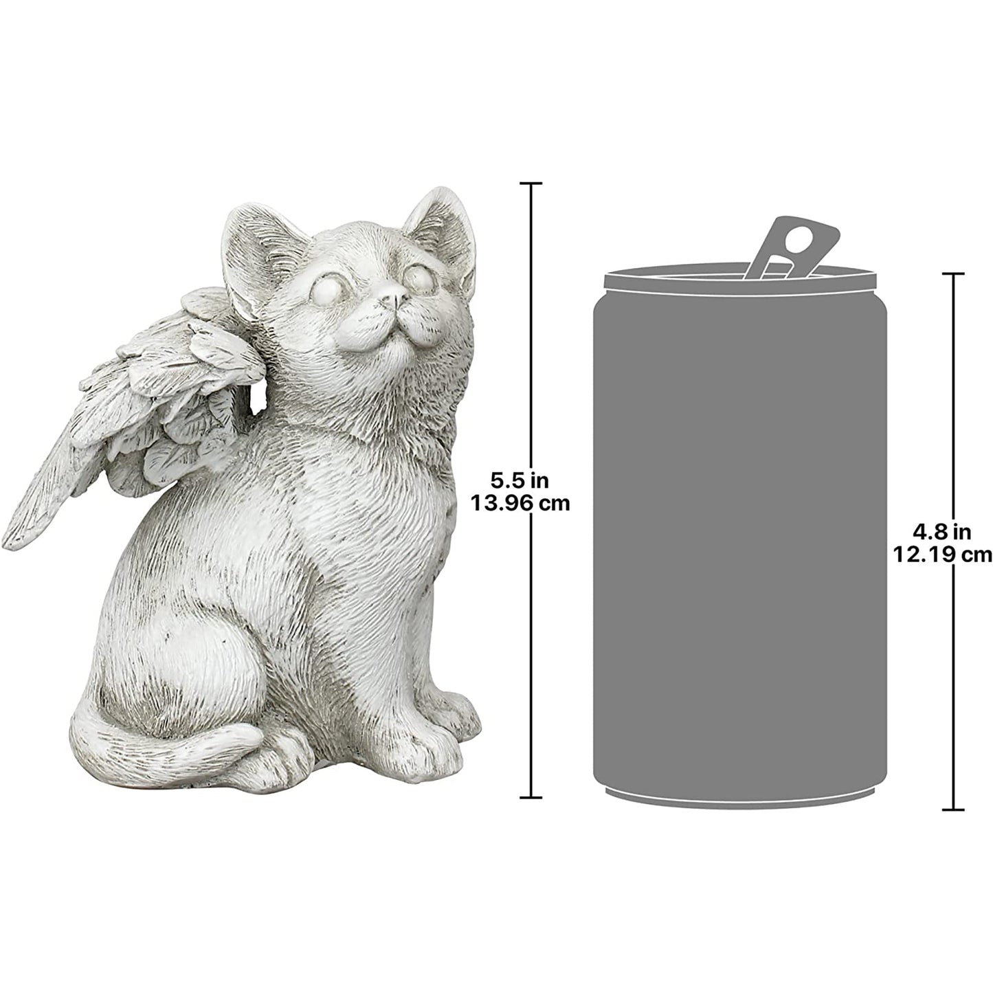 Loving Friend Memorial Pet Cat Statue Medium Antique Stone