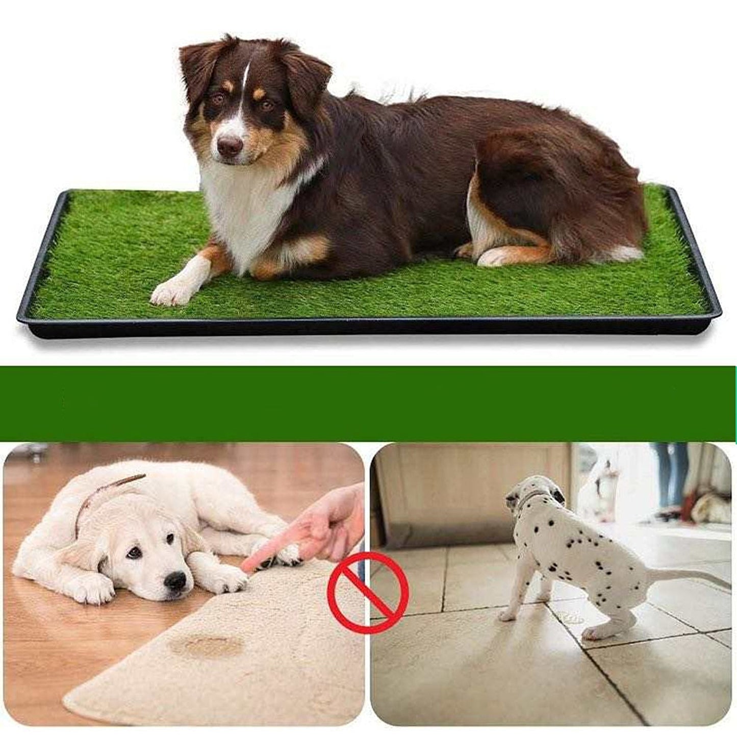 Indoor Dog Potty Training Toilet with Large Grass Mat Tray