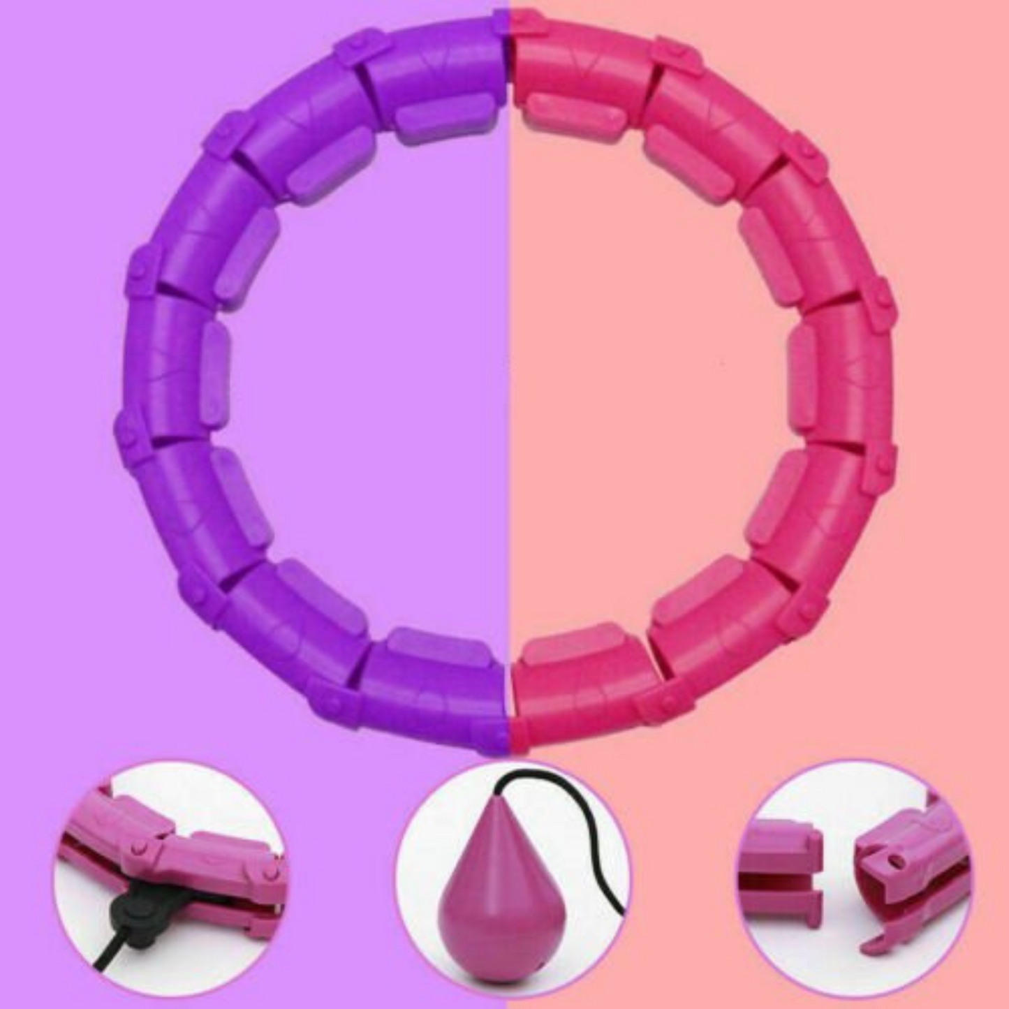 24 Knots Smart Hula Hoop Detachable Fitness Weighted Hoola Hoops