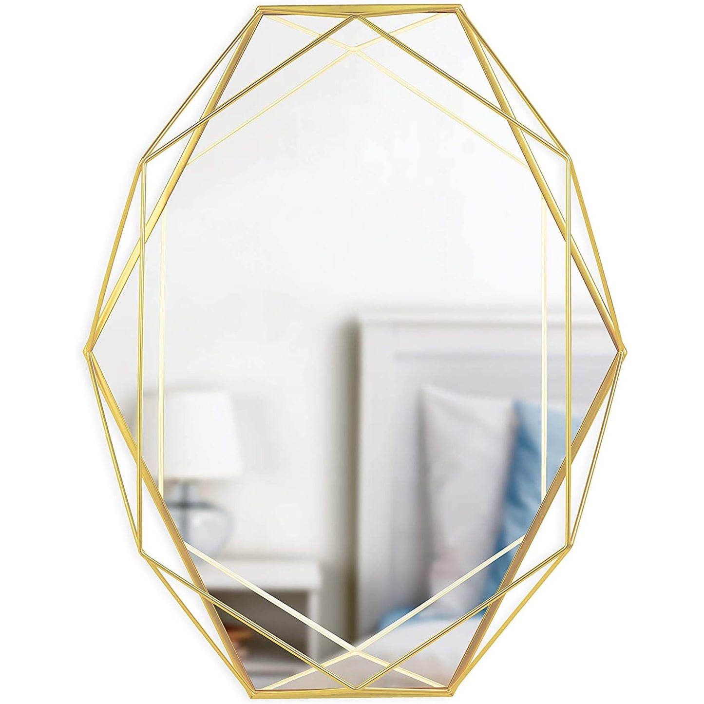 Modern Geometric Shaped Oval Wall Mirror Home Decor - Matte Brass