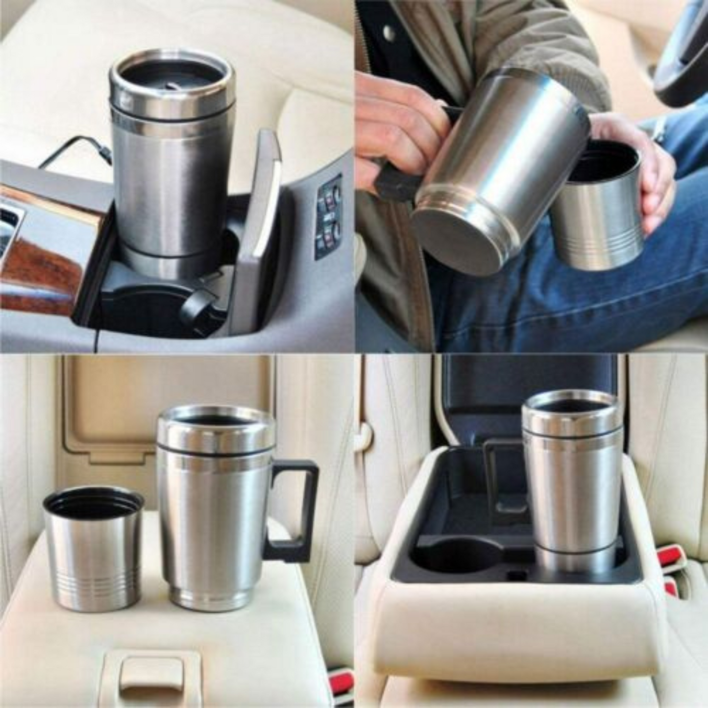 300ml Stainless Steel Car Kettle Heating Travel Cup for Vehicles
