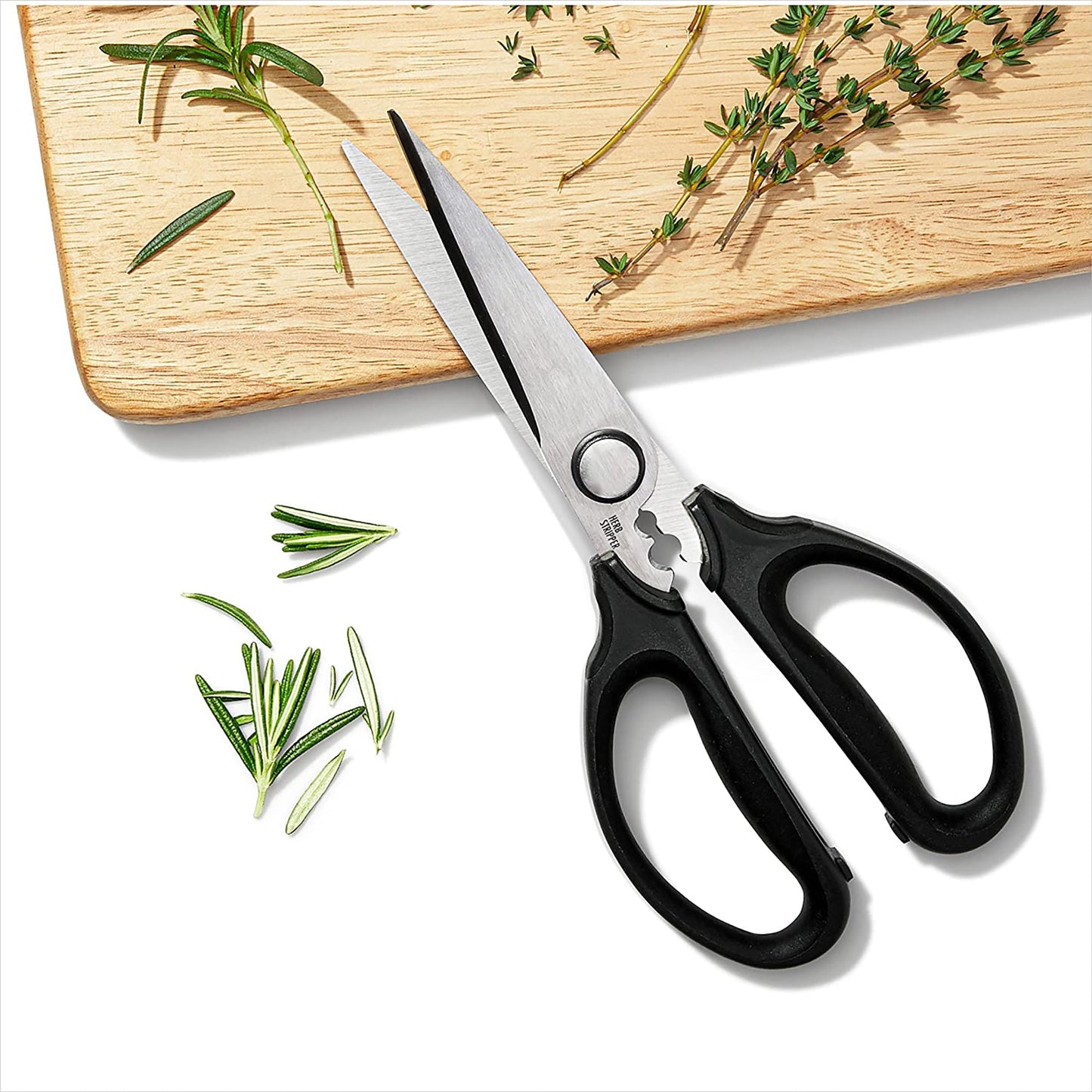 Stainless Steel Kitchen and Herb Scissors - Black