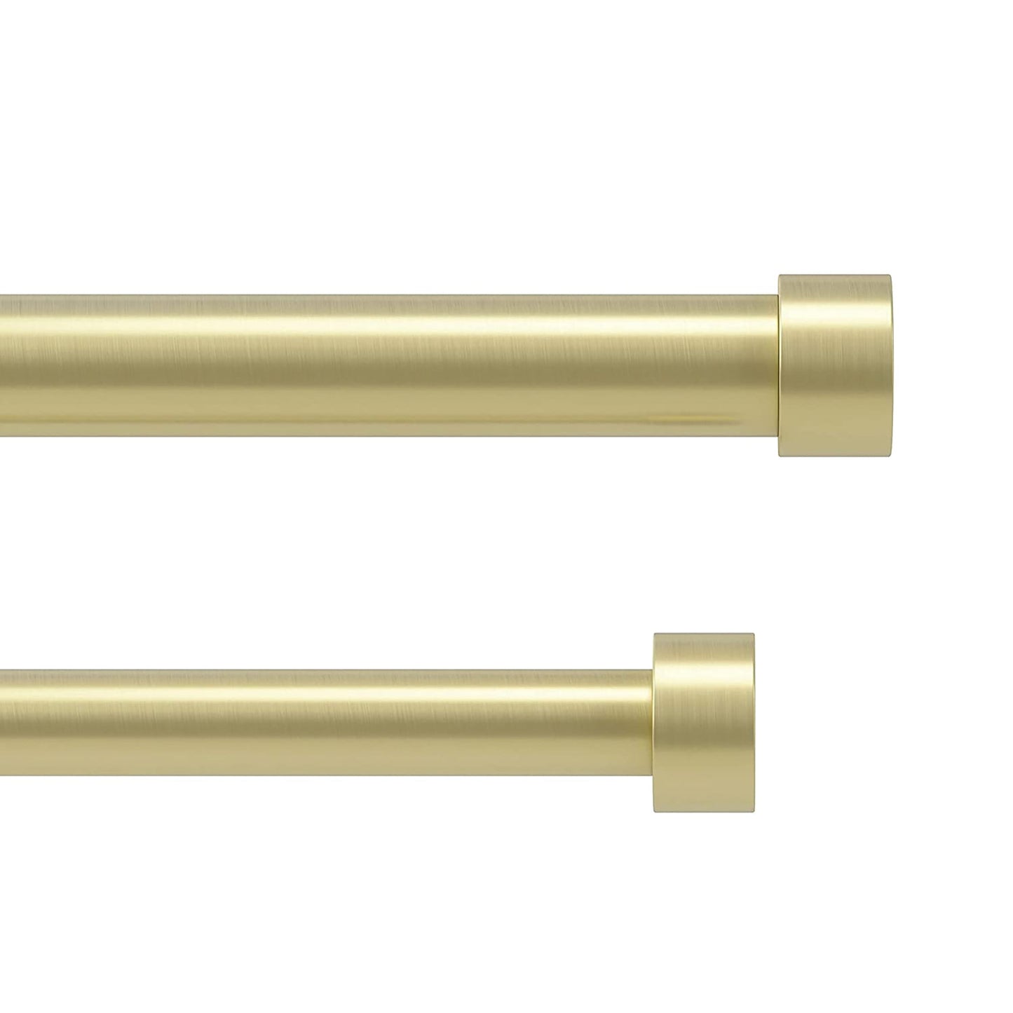 Double Curtain Rod Includes 2 Matching Finials Brackets and Hardware 1 Inch - Brass