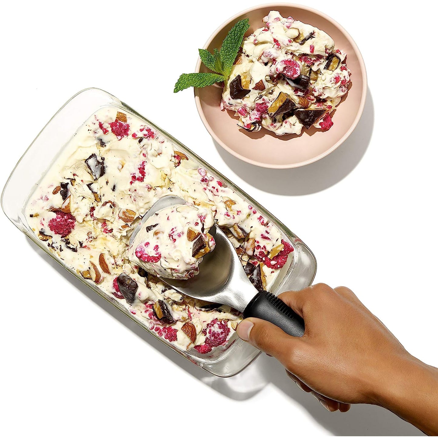 Stainless Steel Ice Cream Spade Scoop - Black and Silver