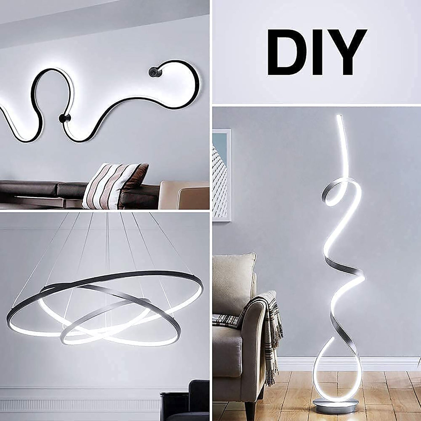 Flexible 6500K Dimmable Bright LED Tape Strip Lights 5 Meters - White