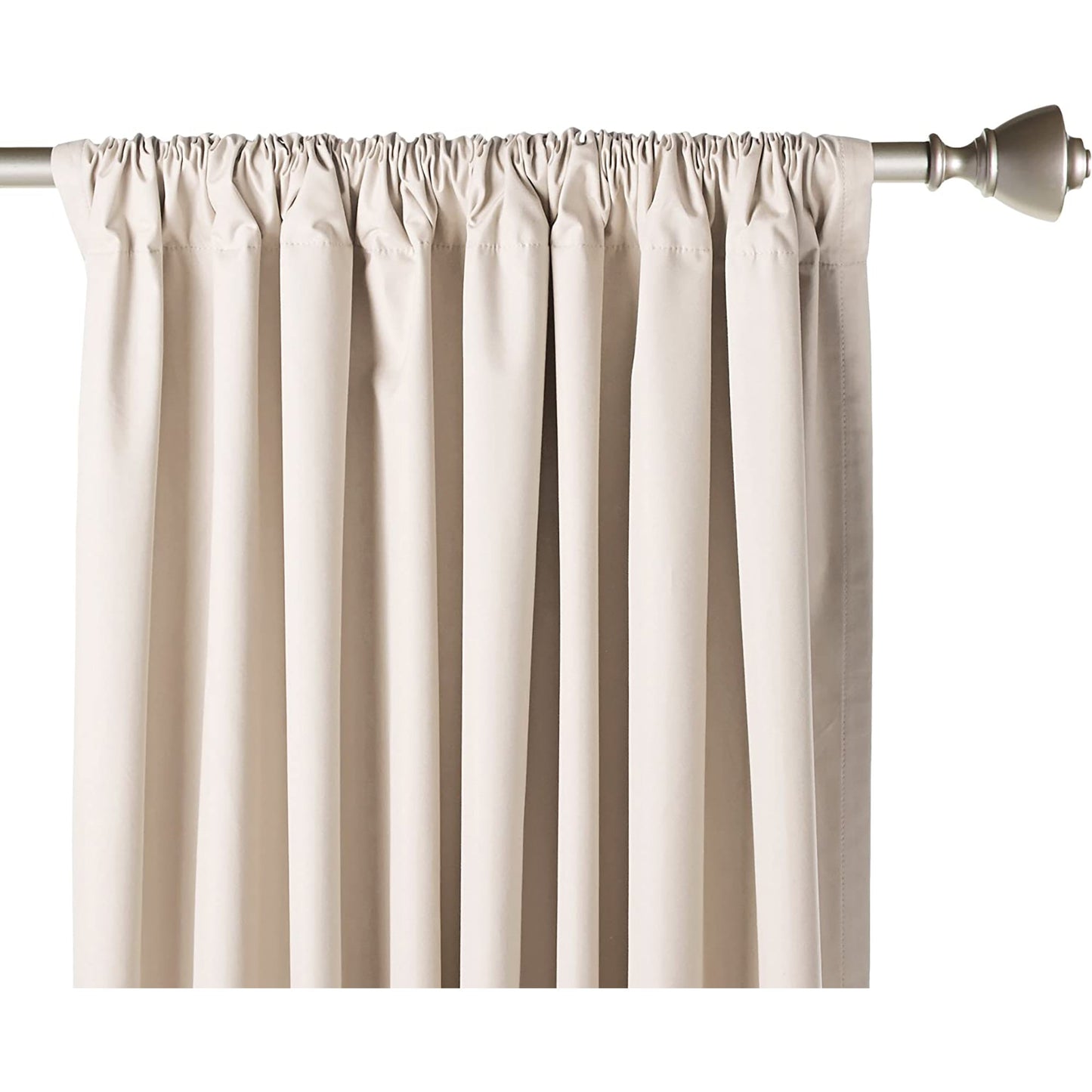 Room Darkening Blackout Window Curtains with Tie Backs Set 2 Panels - Beige