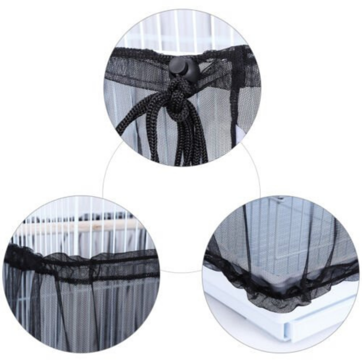 Mesh Skirt Shell Cover Nylon Net Seed Catcher for Pet Bird Cages