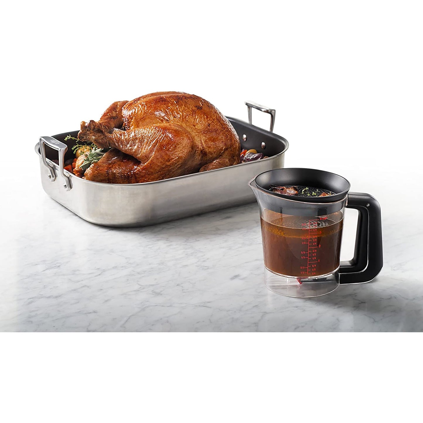 Gravy Fat Separator with 4 Cup or 1 Litre Capacity - Black