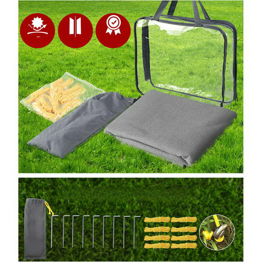 Caravan Privacy Screen End Wall Side Sun Shade Roll Awning 200GSM - Grey
