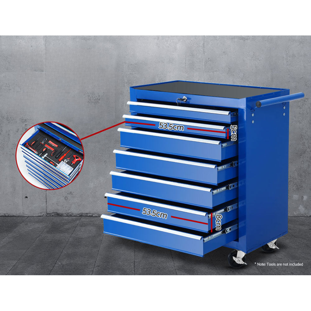 Garage Mechanic Trolley Chest Cabinet Toolbox 17 Drawers - Blue
