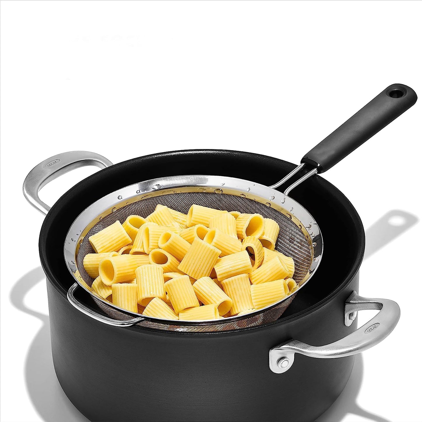 Sturdy Stainless Steel Mesh Strainer with Non Slip Handle - 8 Inch