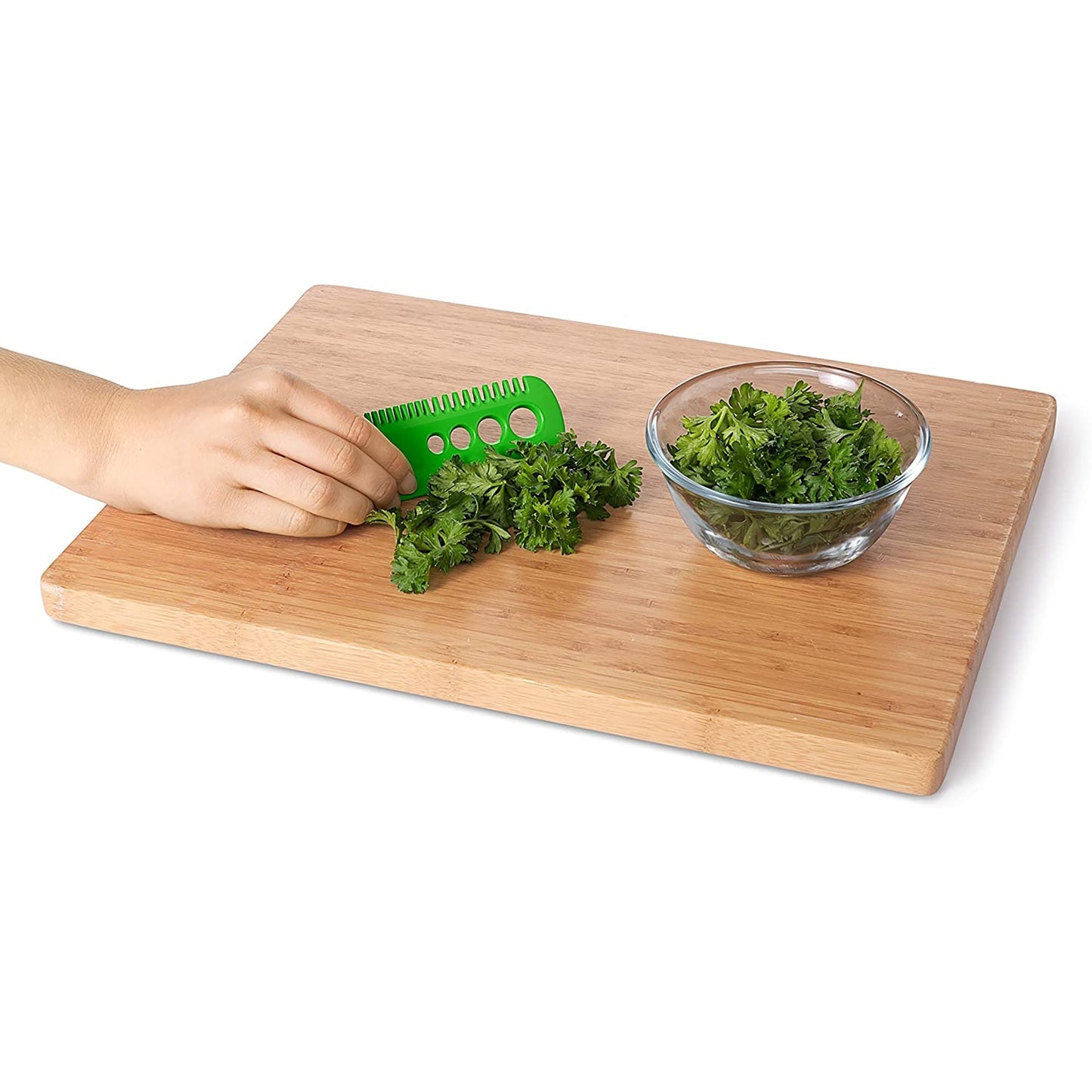 Quick and Efficient Herb and Kale Stripping Comb - Green