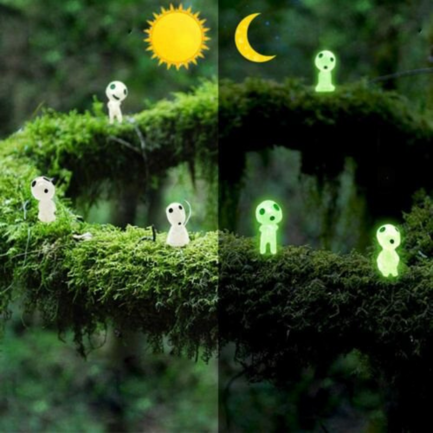 10pcs Resin Luminous Tree Elves Dolls Glow in The Dark Garden Home Ornaments