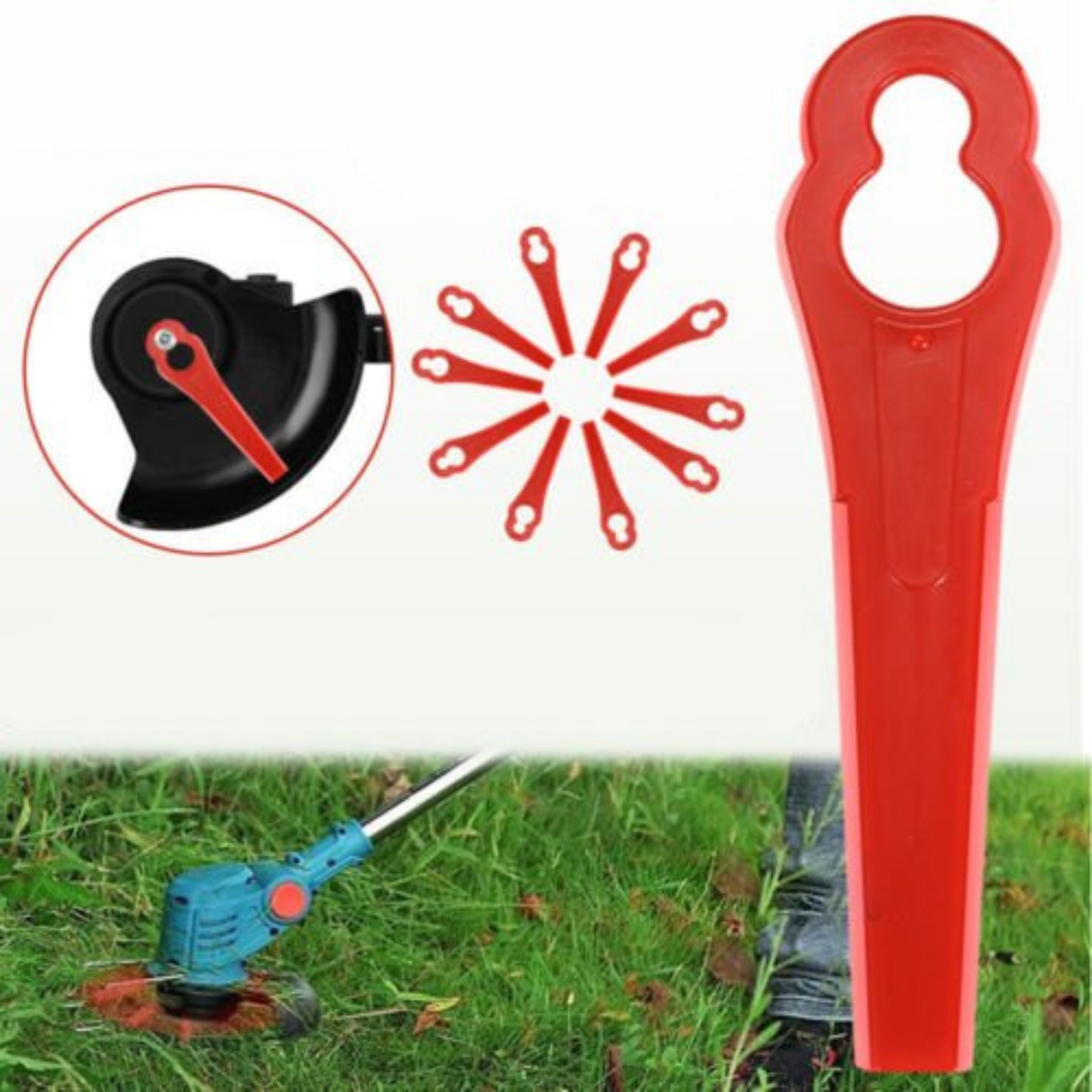 50pcs Grass Trimmer Replacement Plastic Blades for OZITO Bosh Kuller