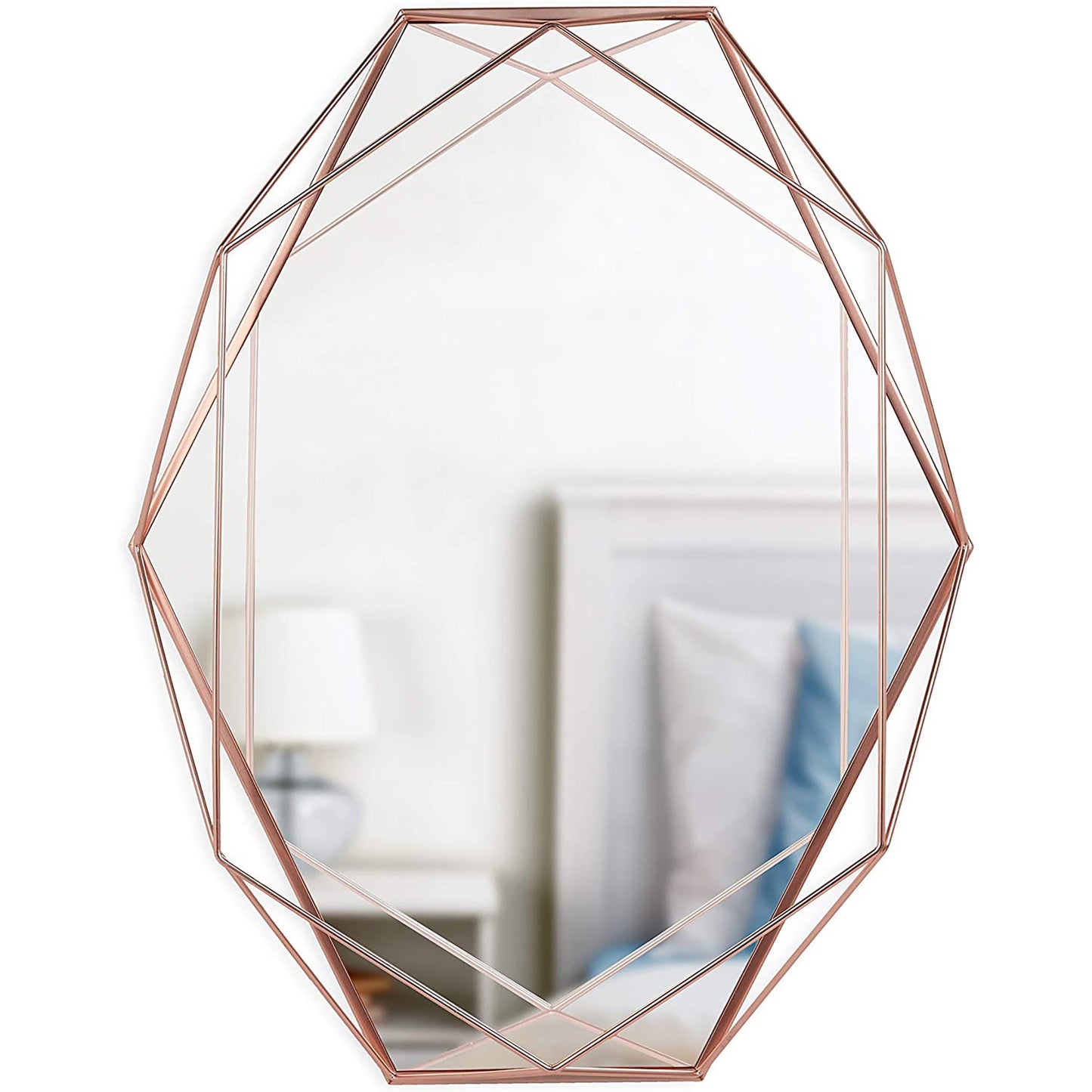 Modern Geometric Shaped Oval Wall Mirror Home Decor - Copper