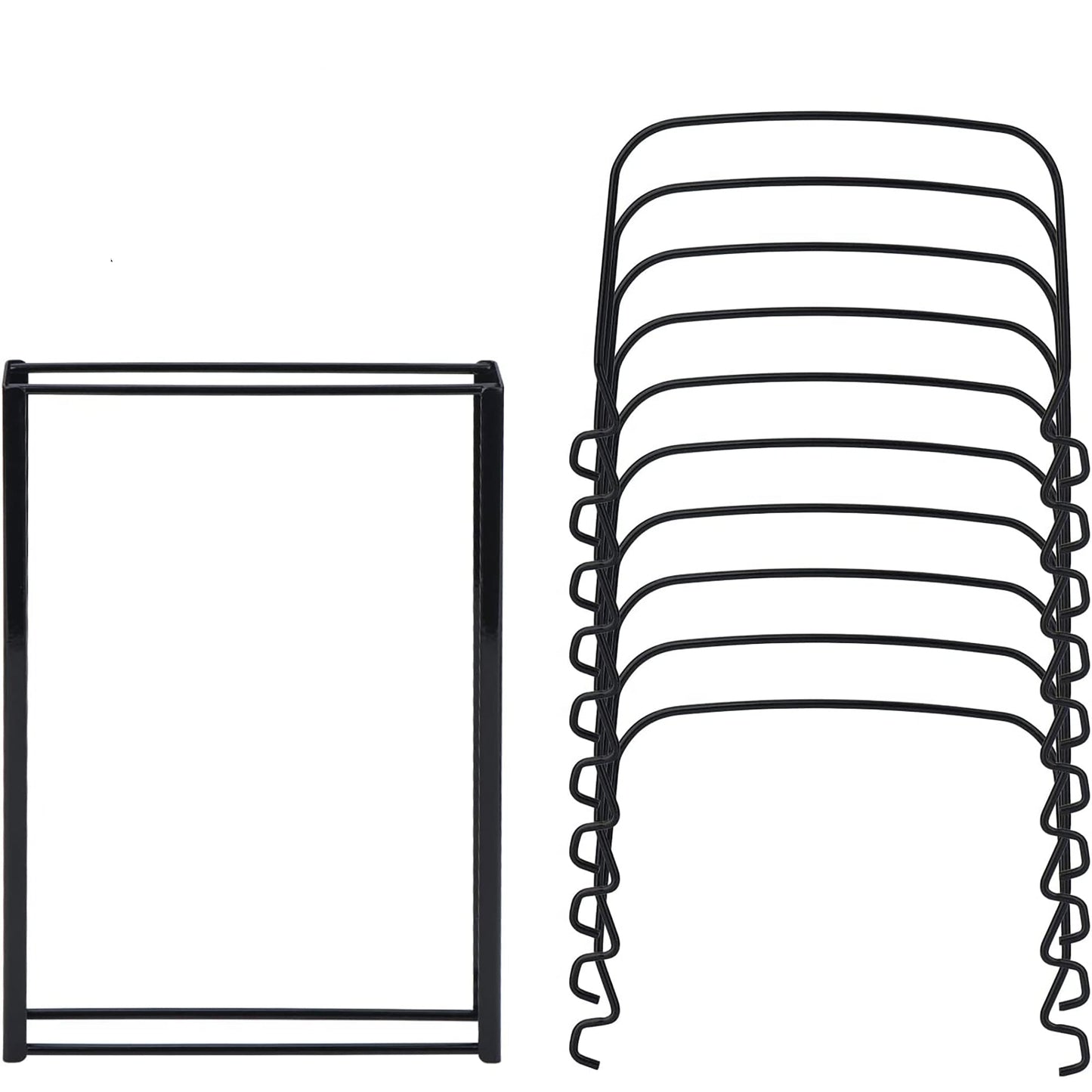 Adjustable Bakeware Rack with 10 Adjustable Compartments for Pantry or Cabinet - Black