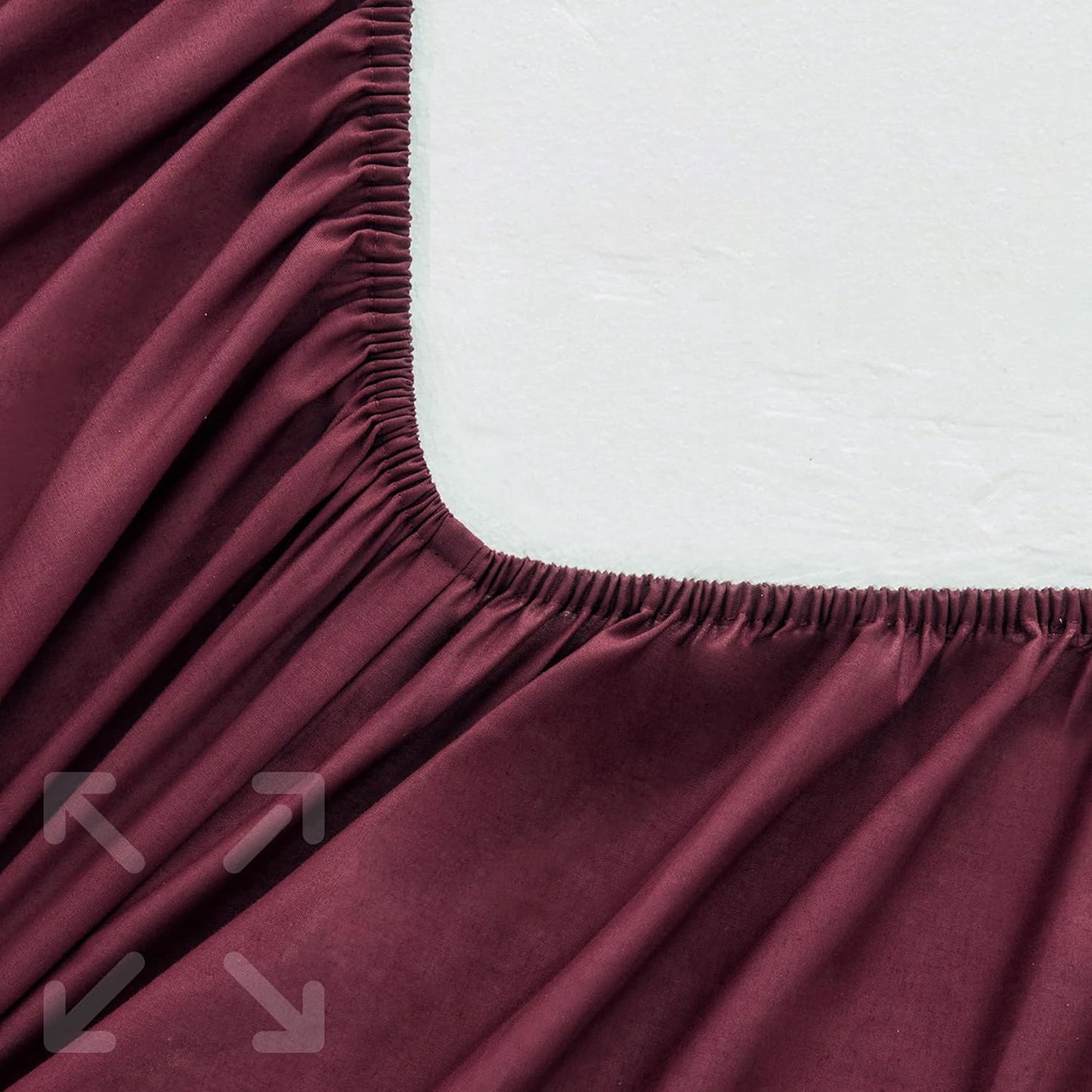 1000TC Cotton Blend Soft and Breathable Fitted Sheet 40cm Deep Pocket - Burgundy