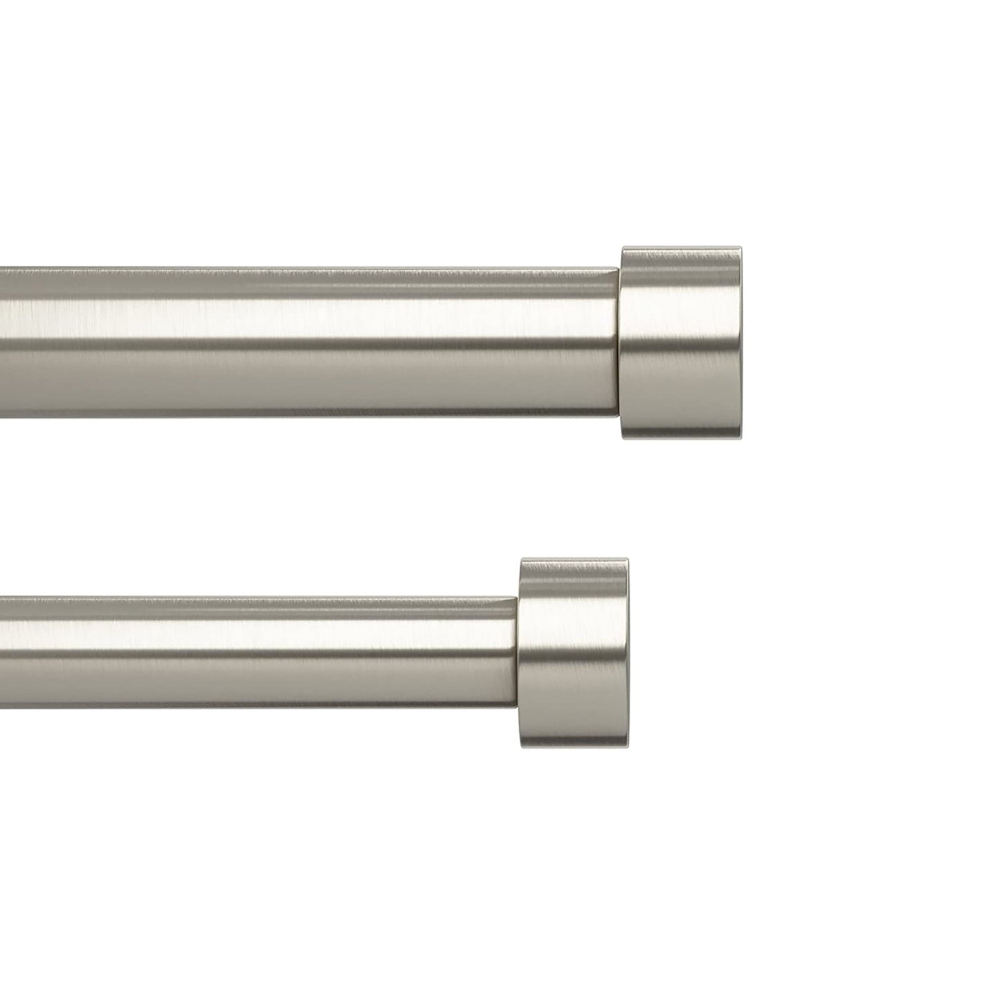 Double Curtain Rod Includes 2 Matching Finials Brackets and Hardware 1 Inch - Nickel