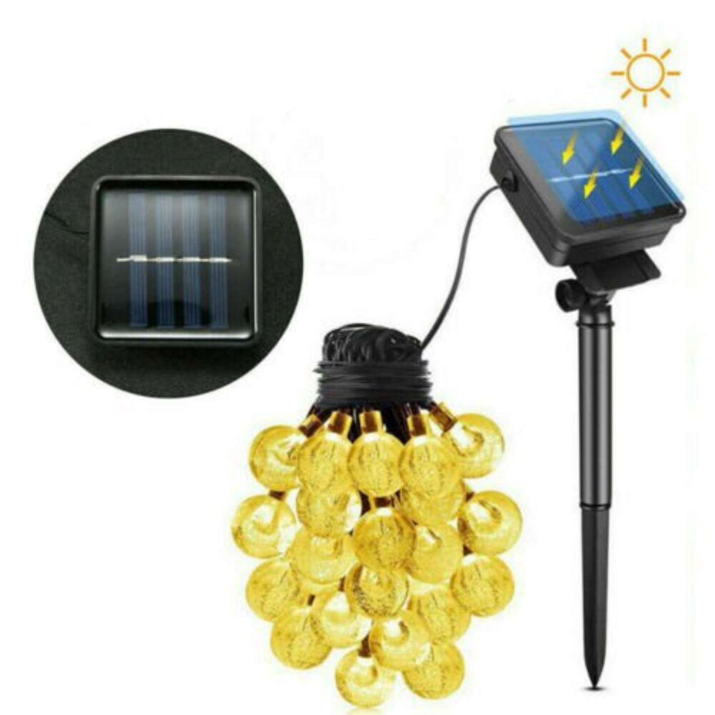 Solar Globe String Lights 100 to 200 LED Fairy Outdoor Festoon for Garden Party