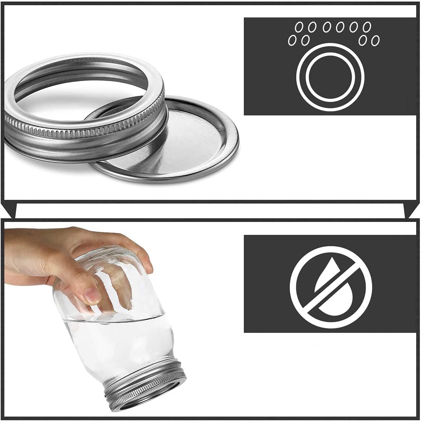 Mason Jars with 18 Regular Lids and Bands with 12 Labels Included 12 Pack - 16 oz